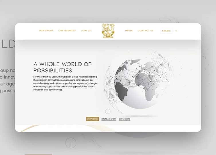Galadari Group website designed by GMI